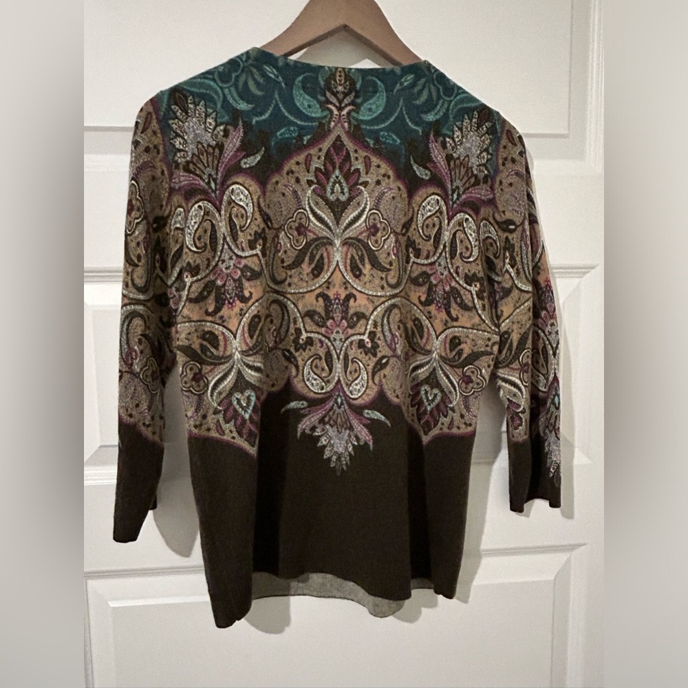 Talbots Cashmere Audrey Paisley Sweater - Picture 6 of 8